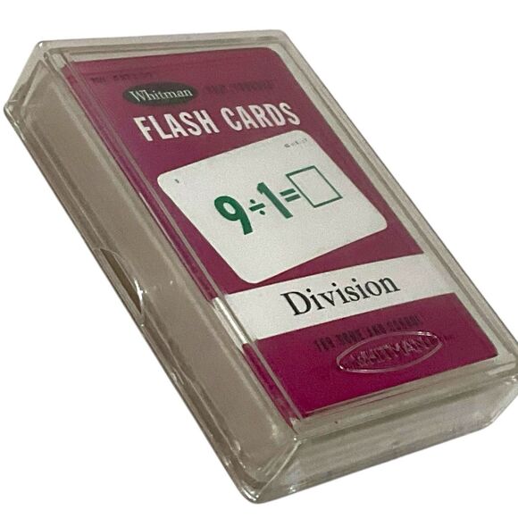 Vtg 1960s Whitman Help Yourself DIVISION Flash Cards Sealed w/ Plastic Case 4573 - Picture 6 of 10